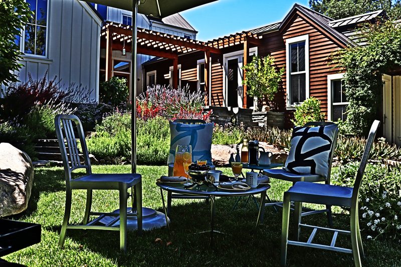 Garden picnic setting